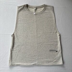 NWOT Fabletics Light Gray Heathered Tank Top M